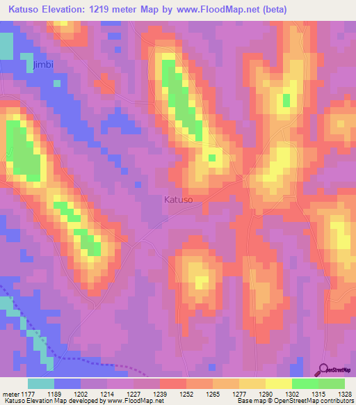 Katuso,Uganda Elevation Map