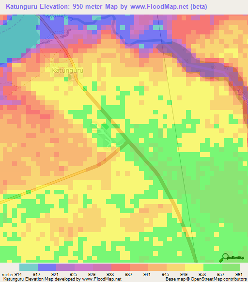 Katunguru,Uganda Elevation Map