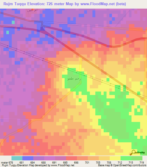 Rujm Tuqqu,Syria Elevation Map