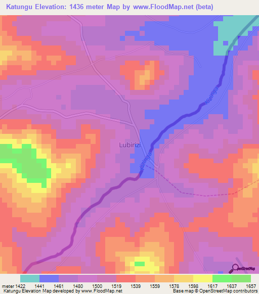 Katungu,Uganda Elevation Map