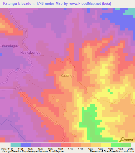 Katungu,Uganda Elevation Map