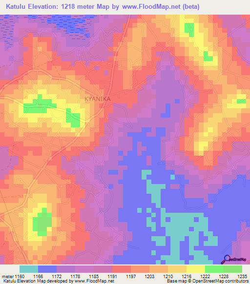 Katulu,Uganda Elevation Map