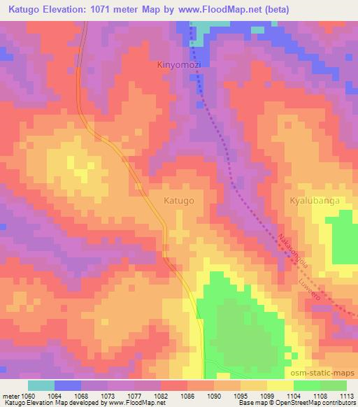 Katugo,Uganda Elevation Map