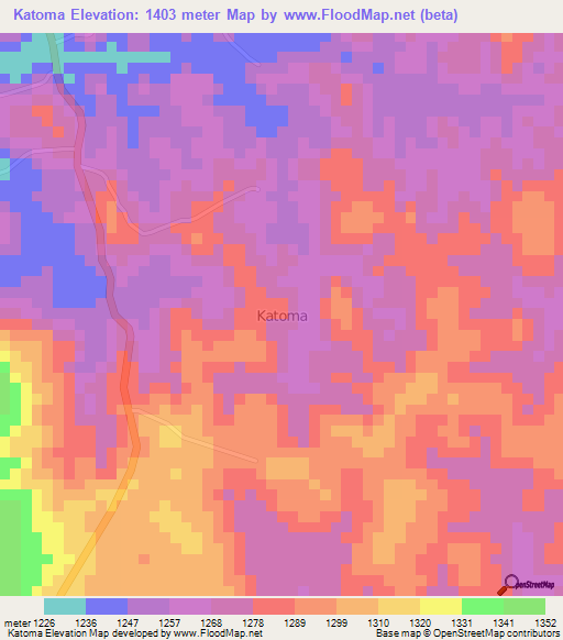 Katoma,Uganda Elevation Map