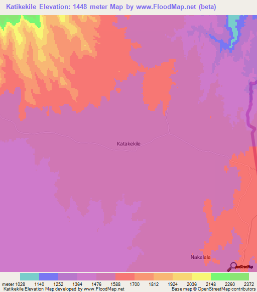 Katikekile,Uganda Elevation Map