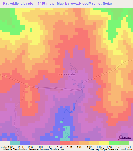 Katikekile,Uganda Elevation Map