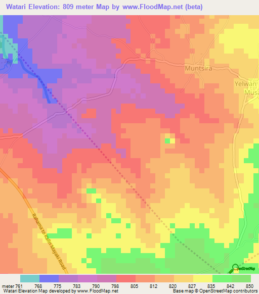 Watari,Nigeria Elevation Map