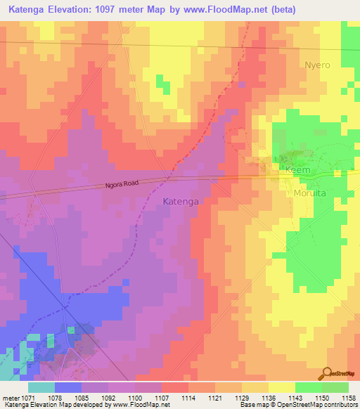 Katenga,Uganda Elevation Map