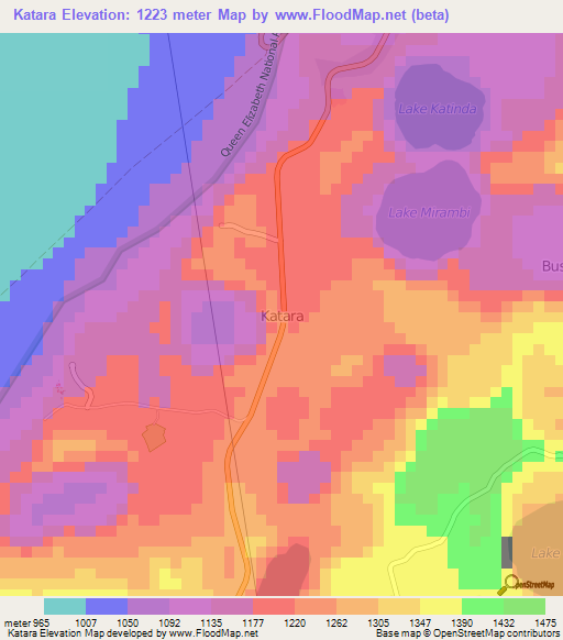 Katara,Uganda Elevation Map
