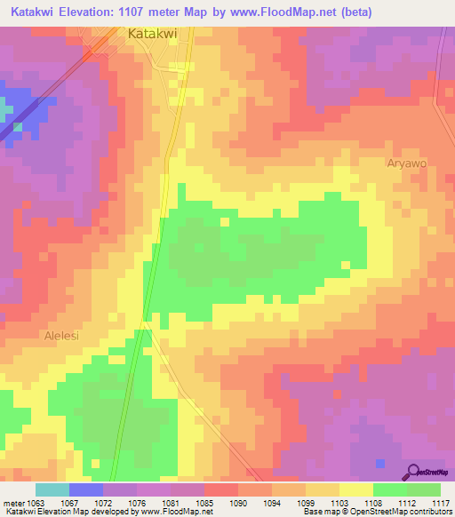 Katakwi,Uganda Elevation Map
