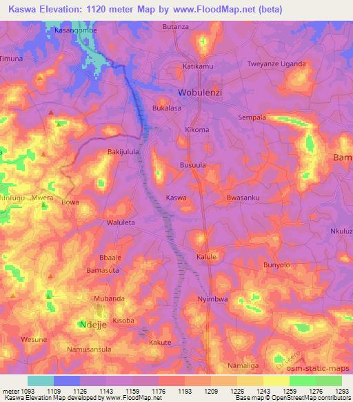 Kaswa,Uganda Elevation Map
