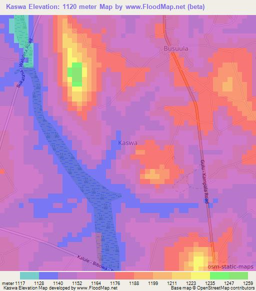 Kaswa,Uganda Elevation Map