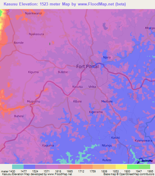 Kasusu,Uganda Elevation Map