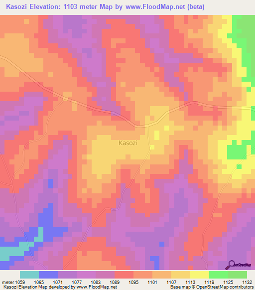 Kasozi,Uganda Elevation Map