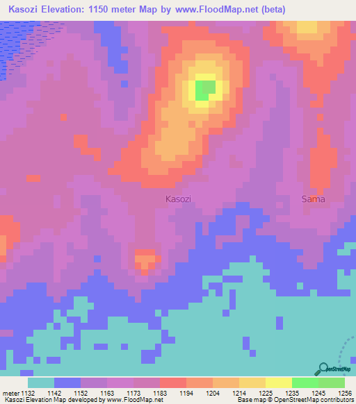 Kasozi,Uganda Elevation Map