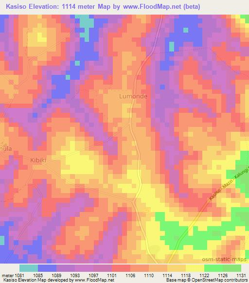 Kasiso,Uganda Elevation Map