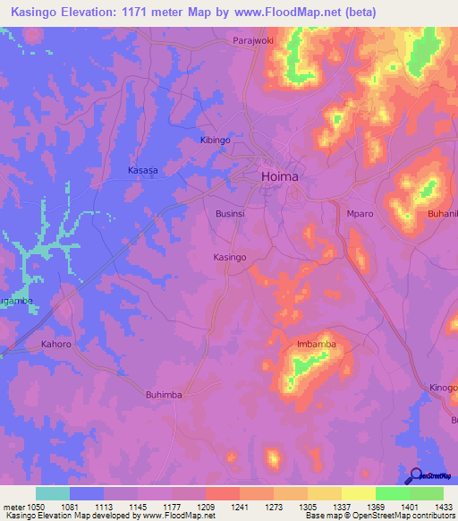 Kasingo,Uganda Elevation Map
