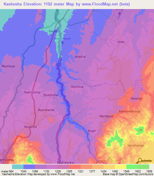 Kashesha,Uganda Elevation Map