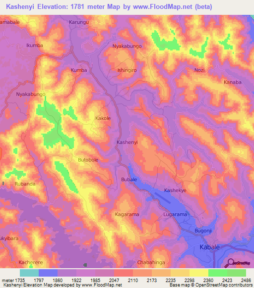 Kashenyi,Uganda Elevation Map