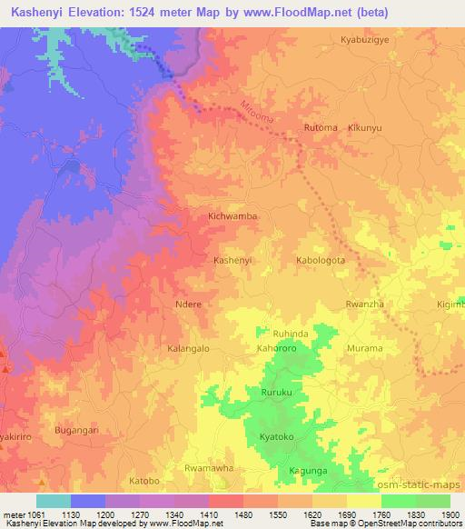 Kashenyi,Uganda Elevation Map