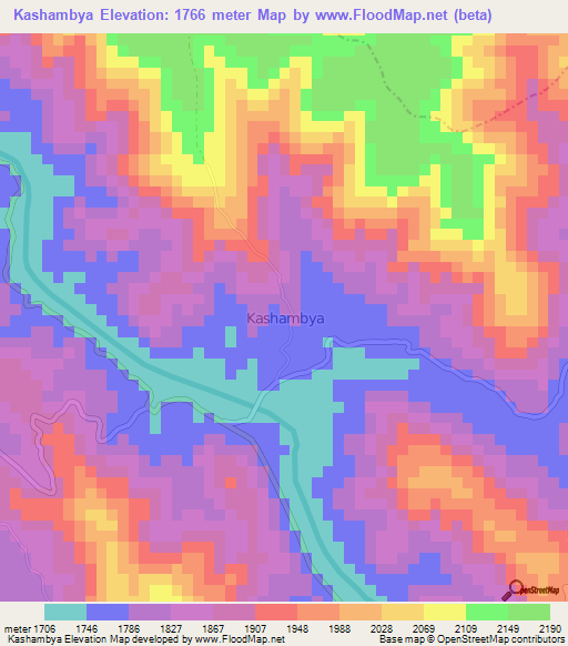 Kashambya,Uganda Elevation Map