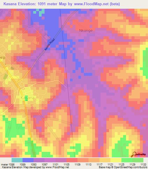 Kasana,Uganda Elevation Map