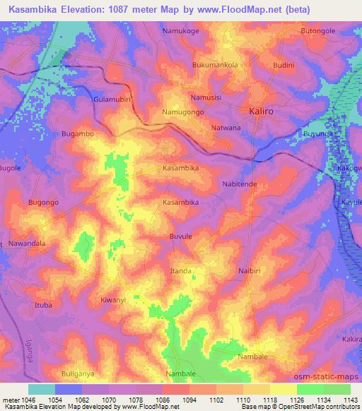 Kasambika,Uganda Elevation Map