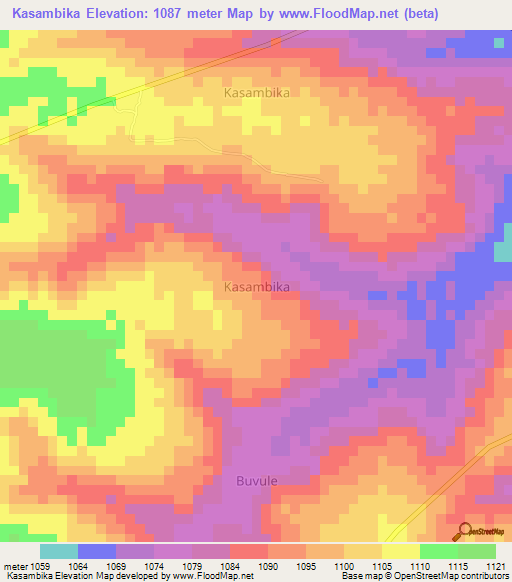 Kasambika,Uganda Elevation Map