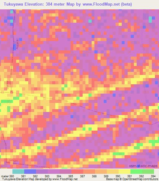 Tukuyawa,Nigeria Elevation Map
