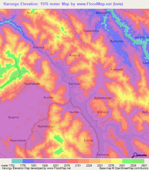 Karungu,Uganda Elevation Map