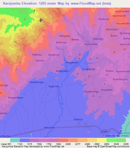 Karujumba,Uganda Elevation Map