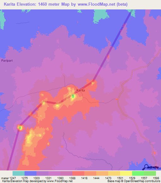 Karita,Uganda Elevation Map