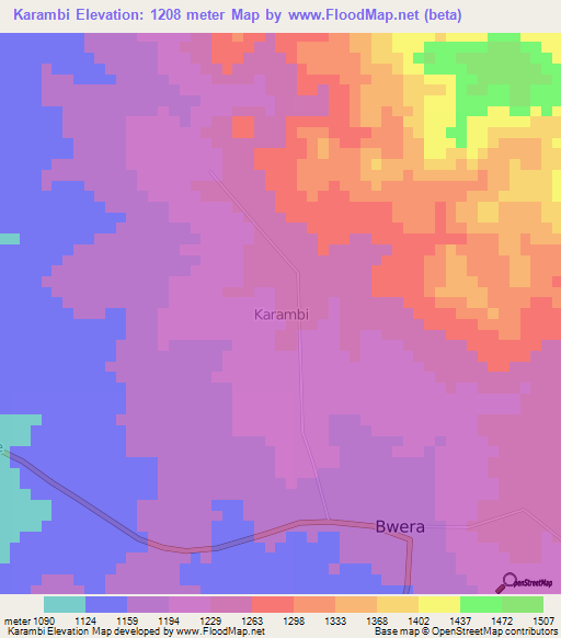 Karambi,Uganda Elevation Map