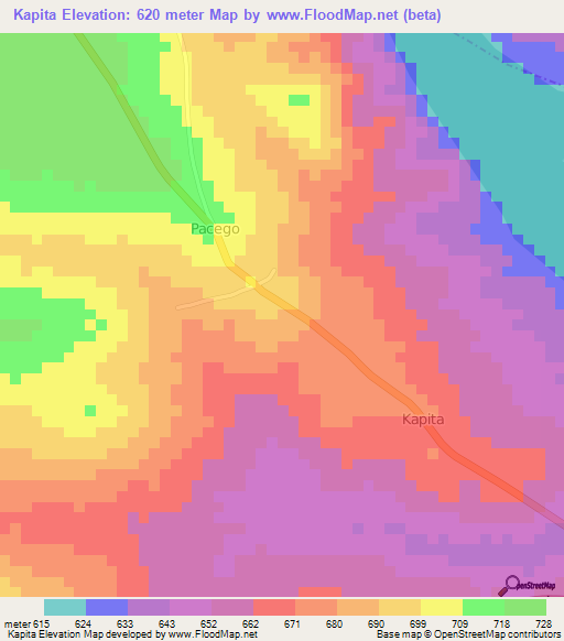 Kapita,Uganda Elevation Map