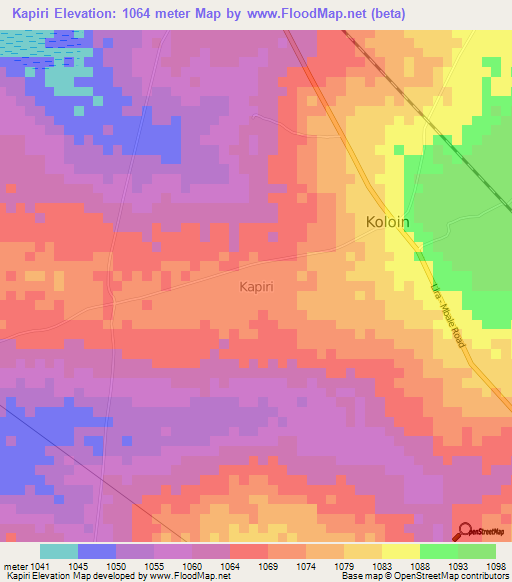 Kapiri,Uganda Elevation Map