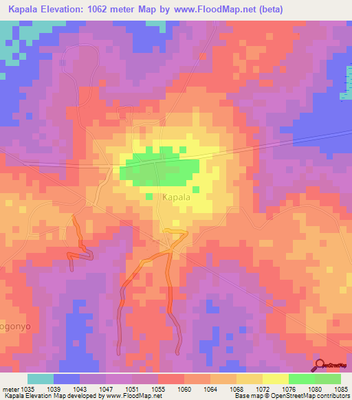 Kapala,Uganda Elevation Map