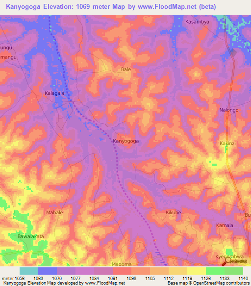 Kanyogoga,Uganda Elevation Map