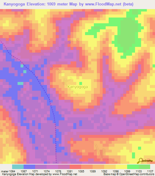 Kanyogoga,Uganda Elevation Map