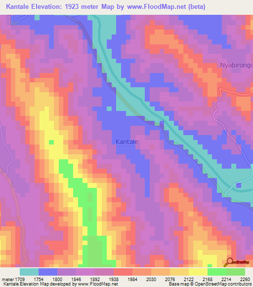 Kantale,Uganda Elevation Map