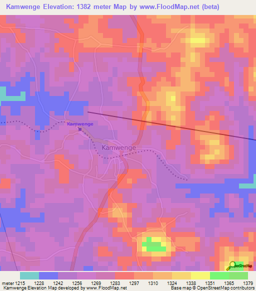Kamwenge,Uganda Elevation Map