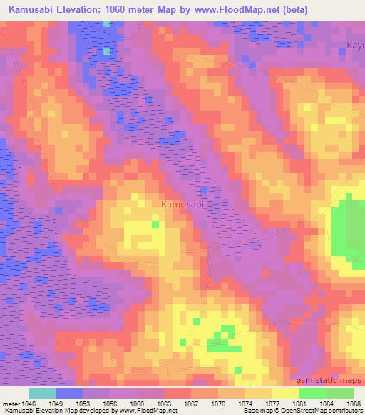 Kamusabi,Uganda Elevation Map