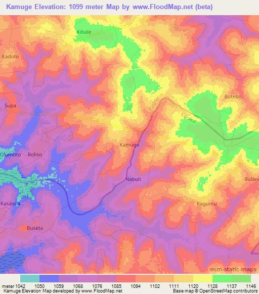 Kamuge,Uganda Elevation Map