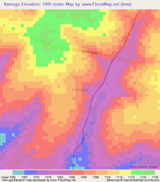 Kamuge,Uganda Elevation Map