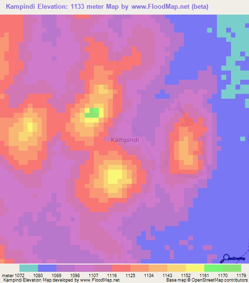 Kampindi,Uganda Elevation Map