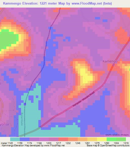 Kammengo,Uganda Elevation Map