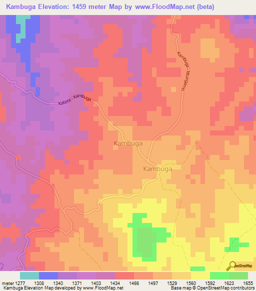 Kambuga,Uganda Elevation Map
