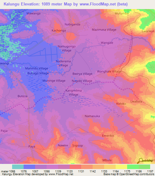 Kalungu,Uganda Elevation Map