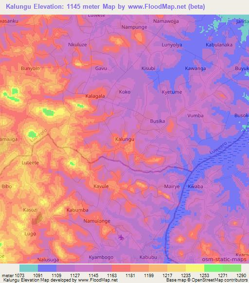 Kalungu,Uganda Elevation Map