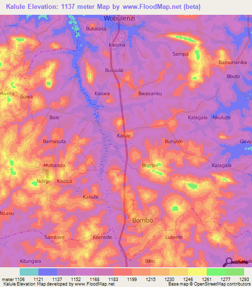 Kalule,Uganda Elevation Map