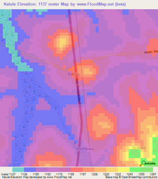 Kalule,Uganda Elevation Map